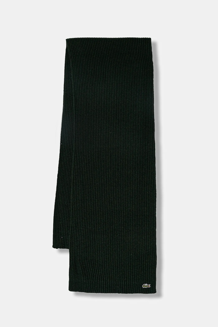 Lacoste eșarfă de lână uni verde RE0058