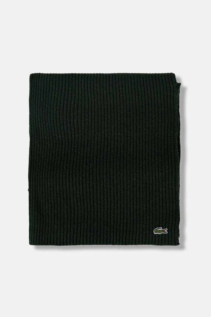 Lacoste eșarfă de lână RE0058 verde AW25
