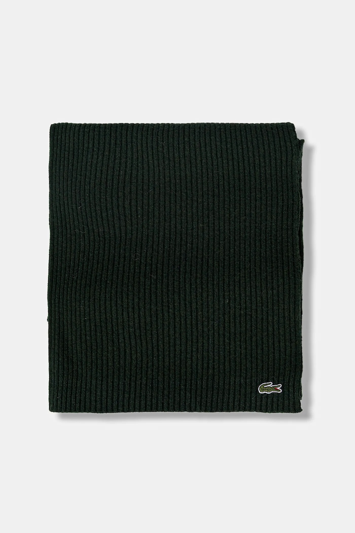 Lacoste eșarfă de lână RE0058 verde AW25