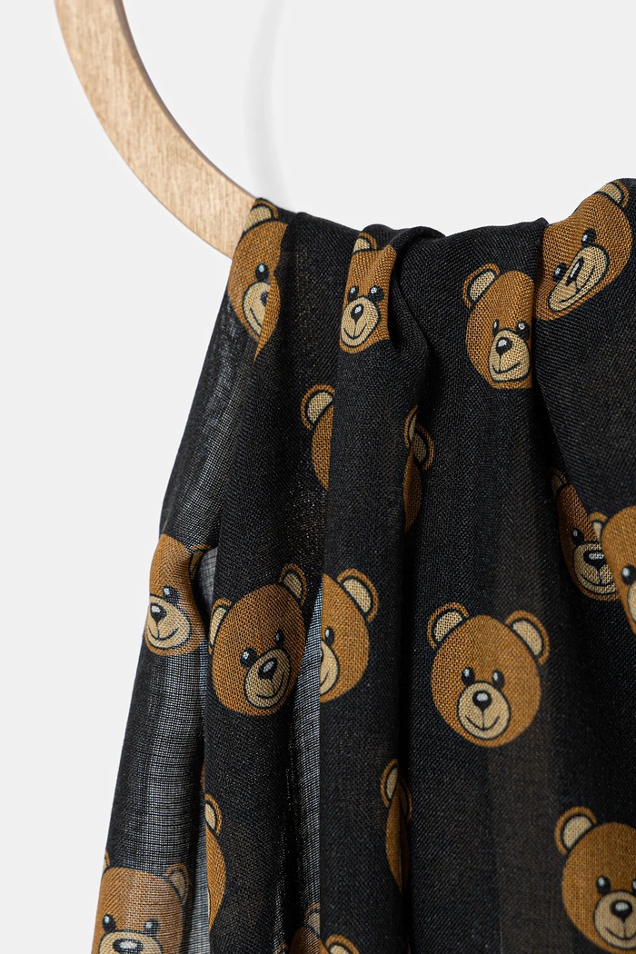 Šal z volno Moschino M5217.E5211 črna AW25
