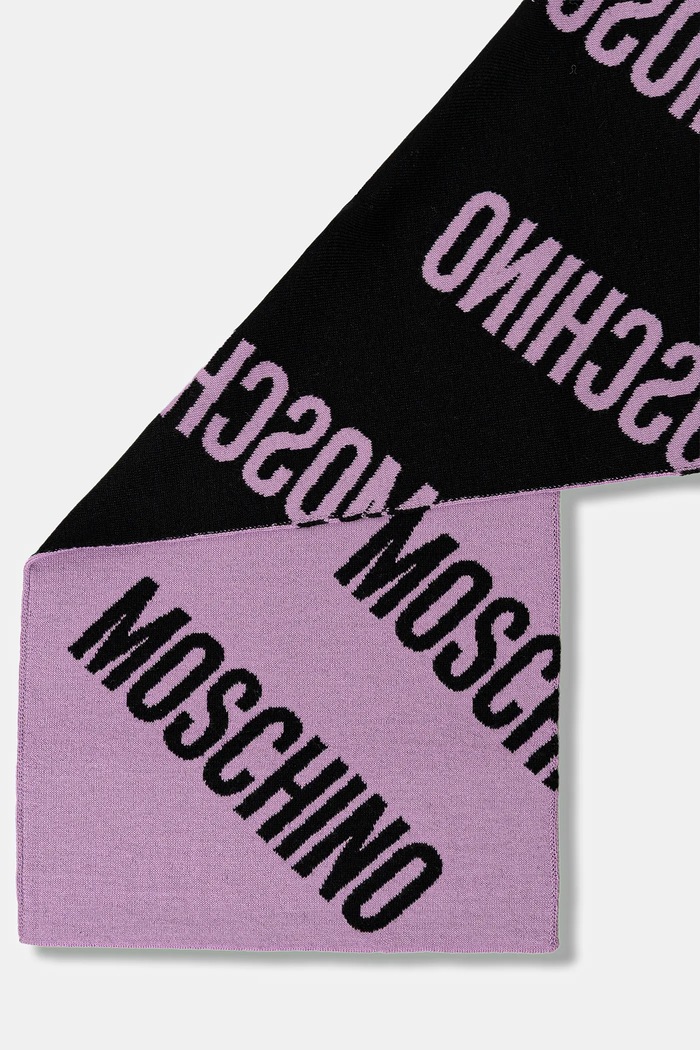 Μάλλινο κασκόλ Moschino M5855.50240 μωβ AW25