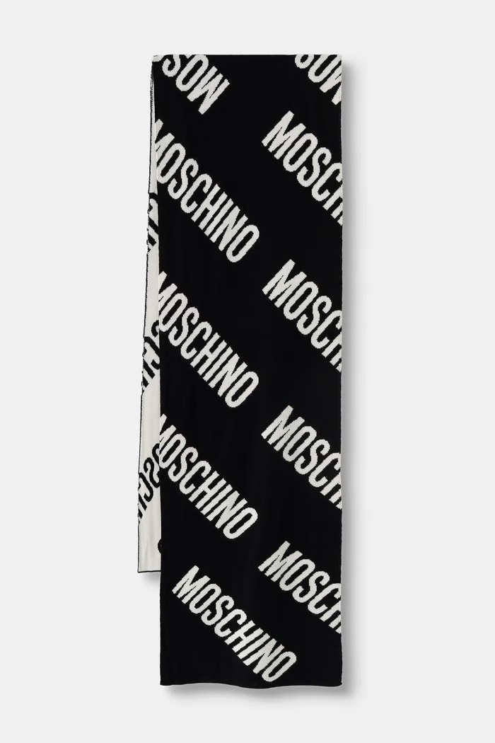 Moschino szalik z wełną czarny M5855.50240
