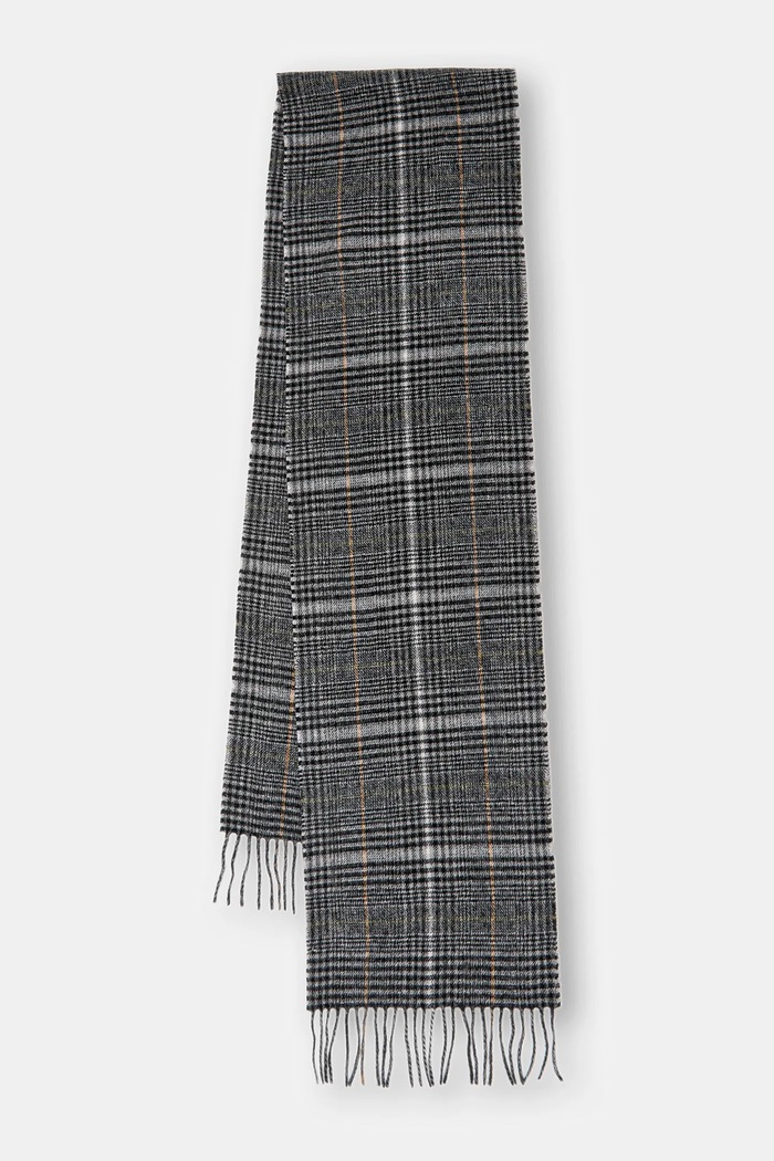 Шерстяной шарф Barbour тонкий серый USC0400