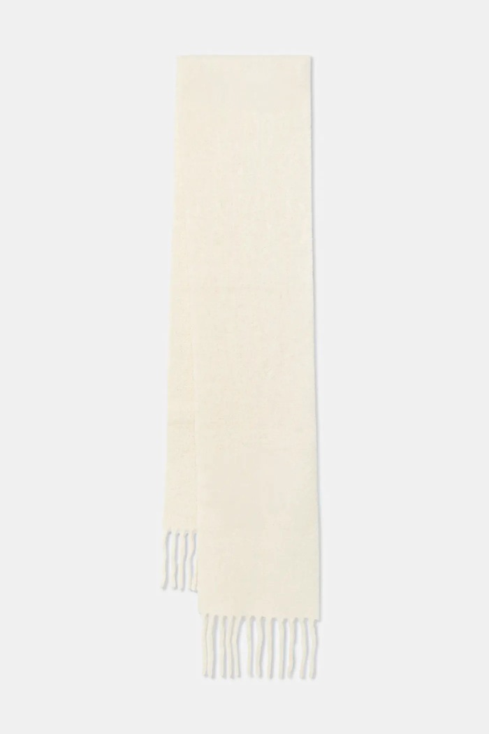 Sporty & Rich scialle con lana Signature Logo Fuzzy semplice beige AC08364326WH37
