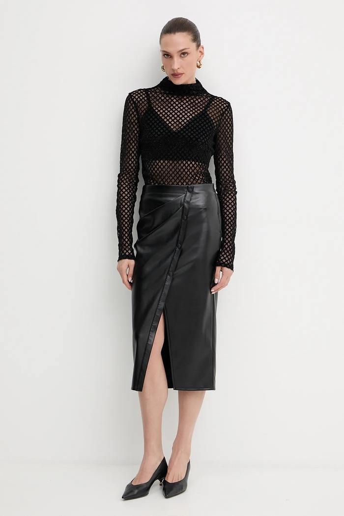 Patrizia Pepe fustă 8G0489.E005 negru AW25