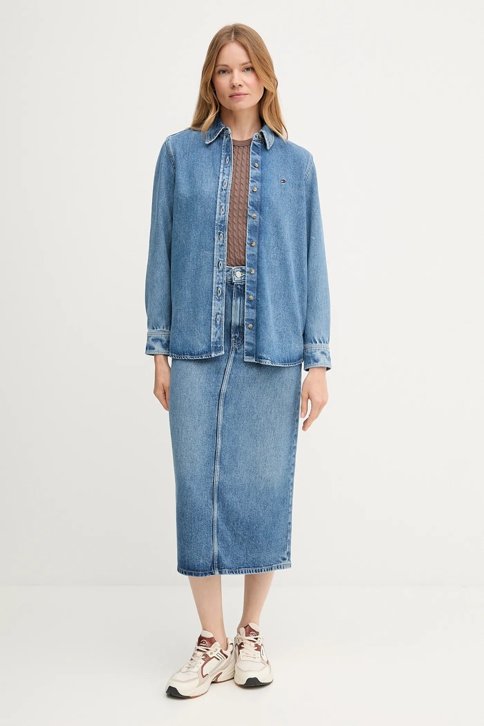 Tommy Hilfiger farmer szoknya WW0WW46503 kék AW25