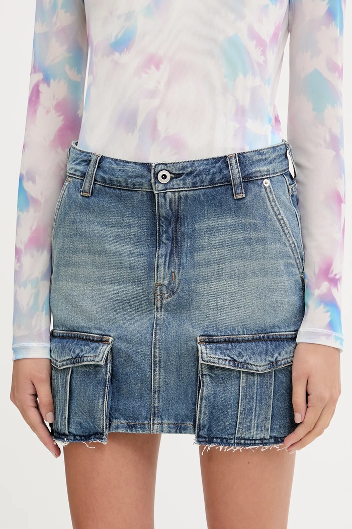 Karl Lagerfeld Jeans fustă din denim uni albastru A3W12008
