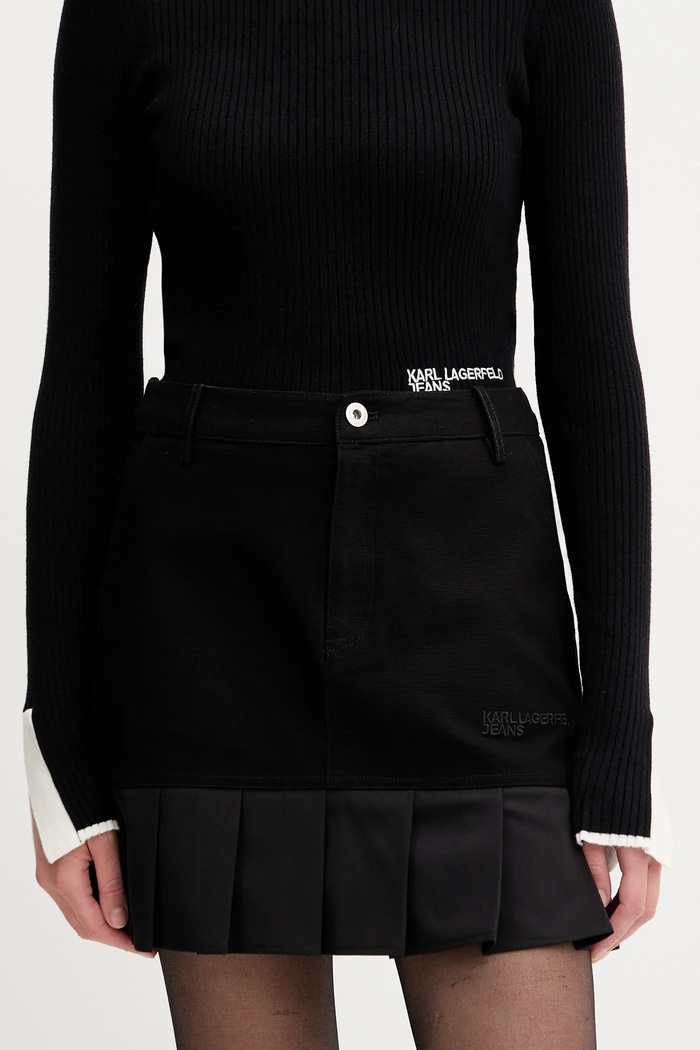 Karl Lagerfeld Jeans spódnica z elastanem czarny A3W12012