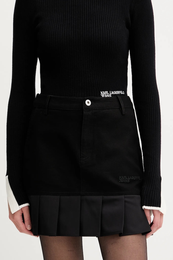 Karl Lagerfeld Jeans spódnica z elastanem czarny A3W12012