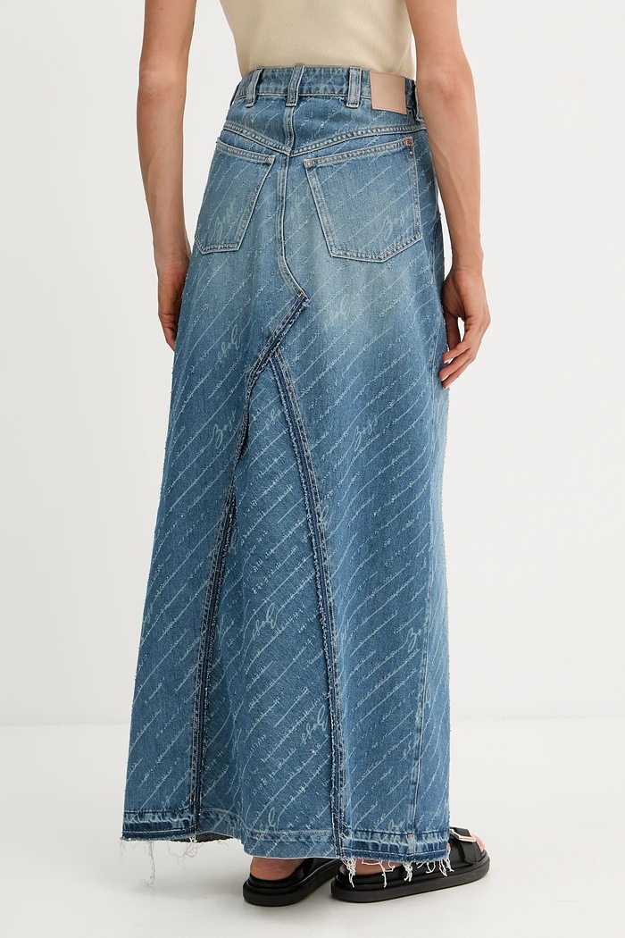 Дрехи Дънкова пола BOSS Orange C_ DNM LONG SKIRT 50542445 син