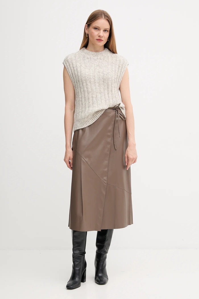 OUI Spódnica 94517 brązowy AW25