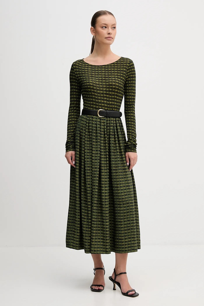 United Colors of Benetton spódnica 4XVWD0056 zielony AW25