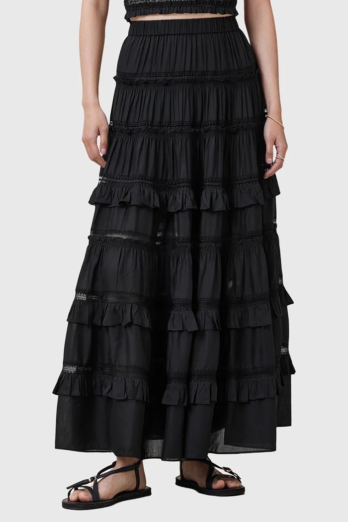 AllSaints Spódnica TALIA W041RC czarny AW25