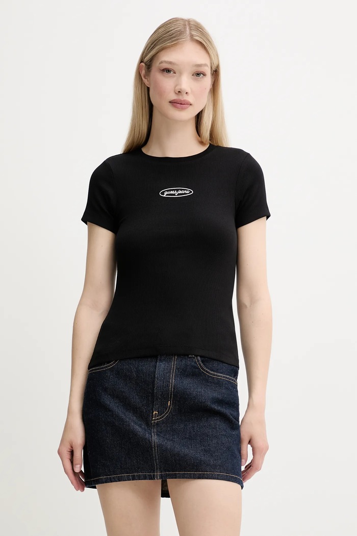 Guess Jeans fustă jeans bleumarin W5YD0Q.D5M4C