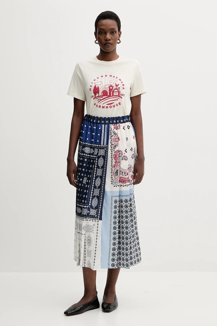 Weekend Max Mara fustă LUNA 2525106021600 bleumarin AW25