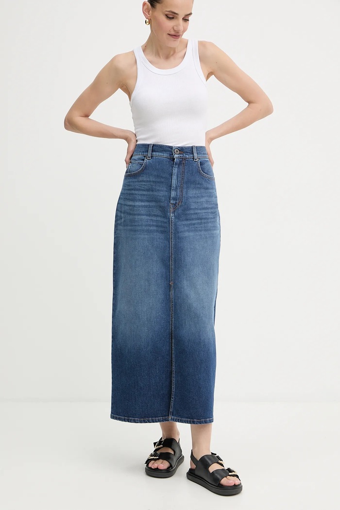 Weekend Max Mara gonna di jeans ZARELIA maxi blu navy 2525106061600