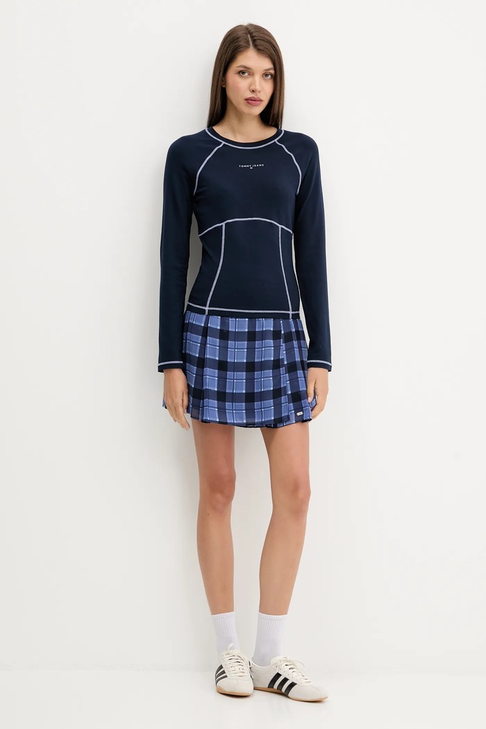 Sukňa Tommy Jeans DW0DW21460 tmavomodrá AW25