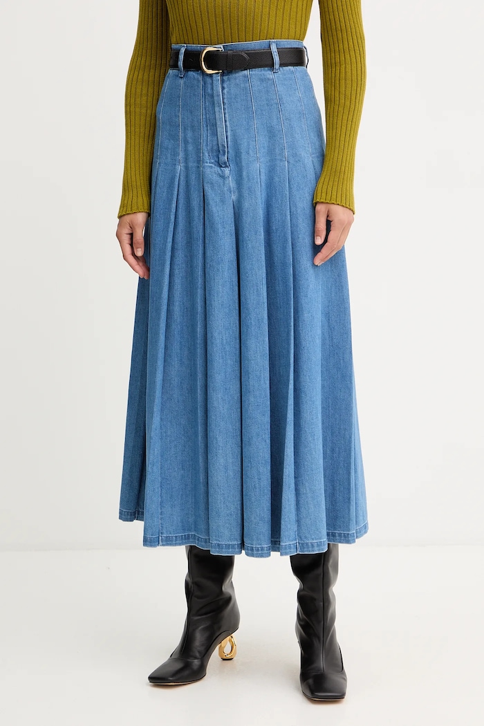 Weekend Max Mara fustă jeans OPUNZIA uni albastru 2525106016600