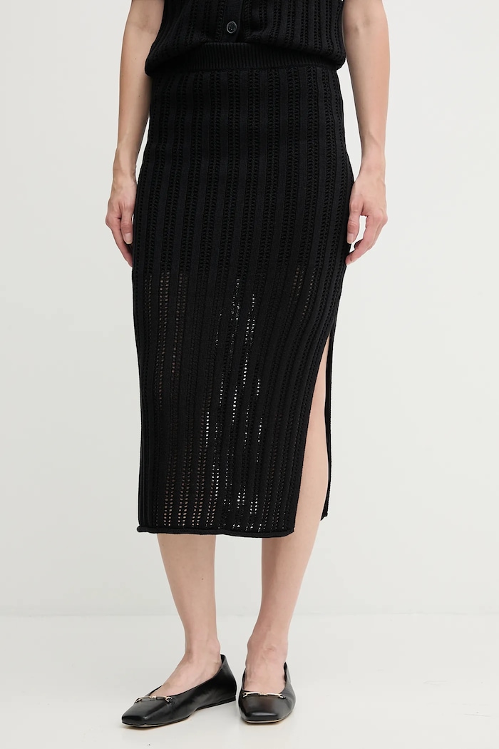 Dkny gonna in cotone midi nero DJ5R0682