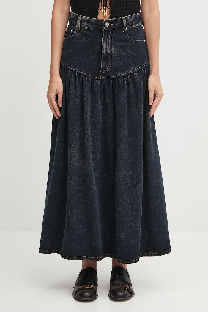 GANNI spódnica jeansowa Light Denim Long casual granatowy J1759