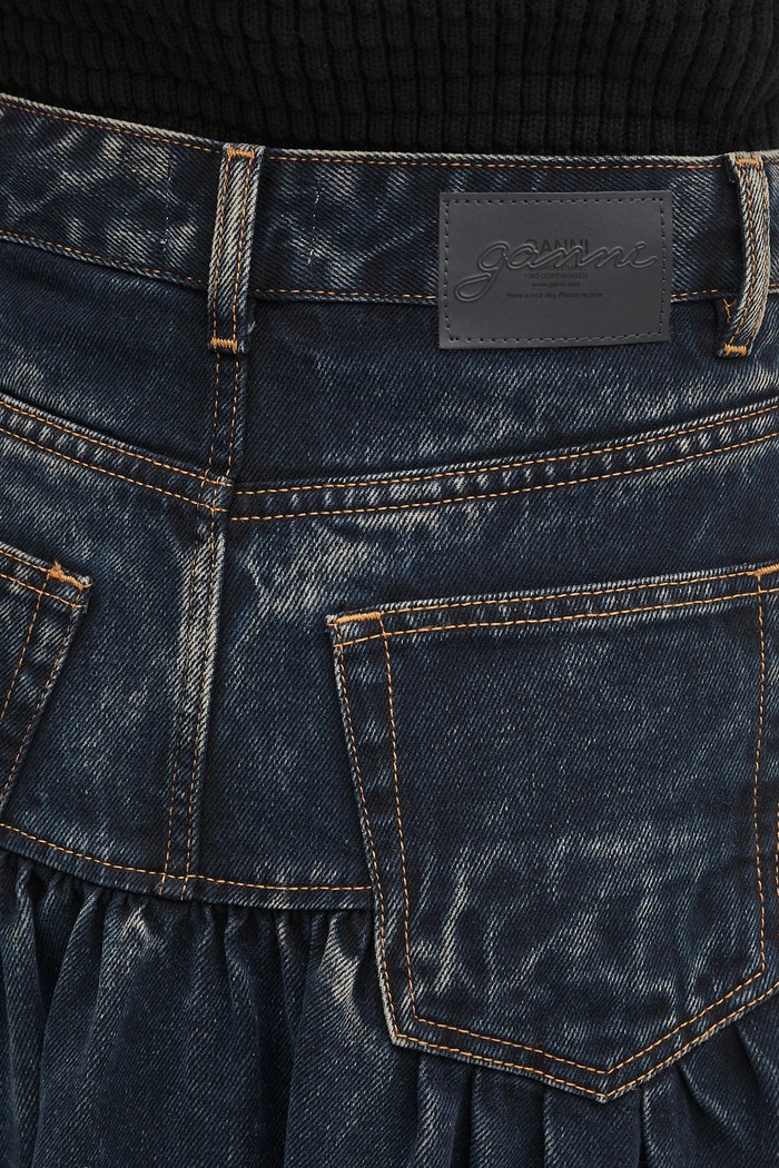 GANNI spódnica jeansowa Light Denim Long granatowy J1759
