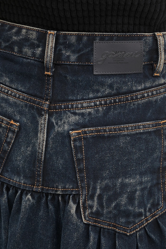 GANNI spódnica jeansowa Light Denim Long granatowy J1759