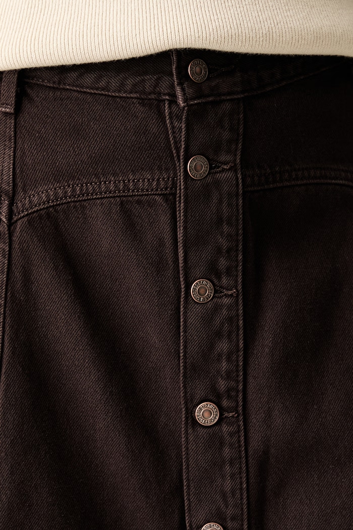 Levi's разкроена пола от деним YOKED WESTERN кафяв 003NN