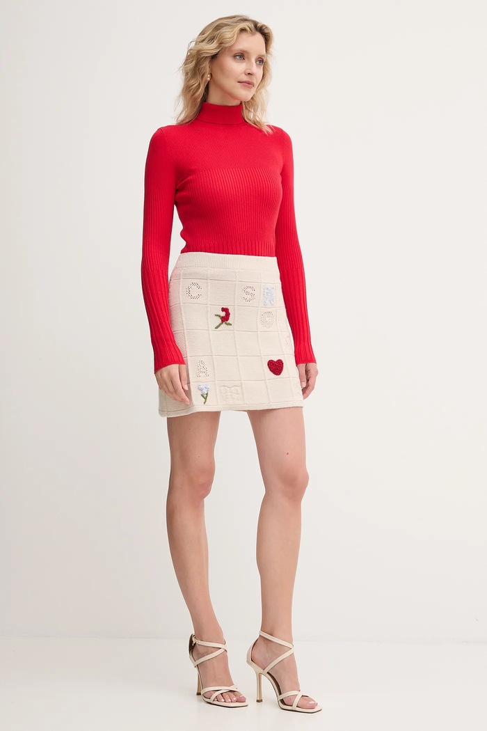 Twinset fustă de lână 252TP3311 bej AW25