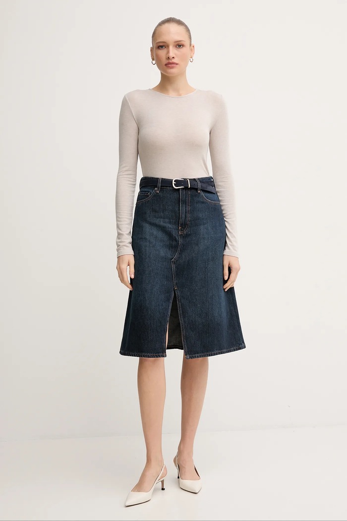 Tommy Hilfiger farmer szoknya WW0WW46776 sötétkék AW25
