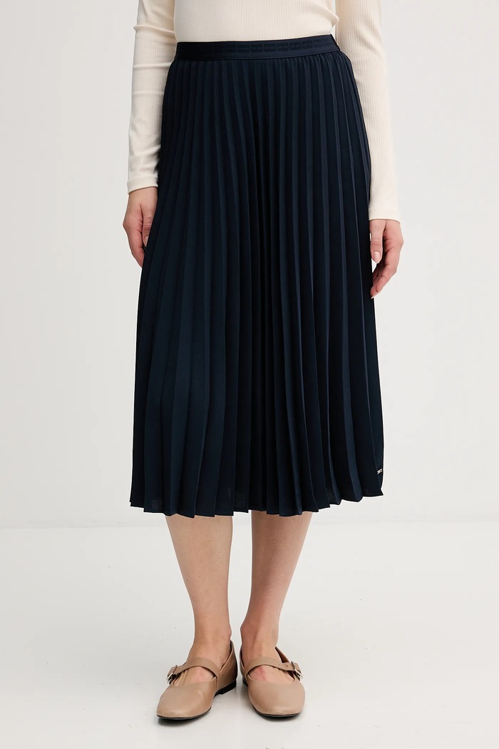 Tommy Hilfiger sukňa tmavomodrá WW0WW48538