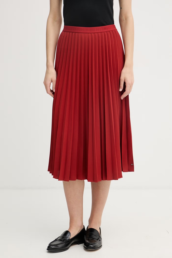 Tommy Hilfiger sukňa burgundské WW0WW48538