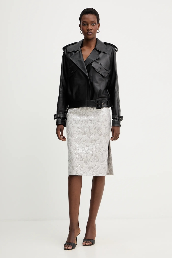 Sukně Luisa Spagnoli 542517.LS stříbrná AW25