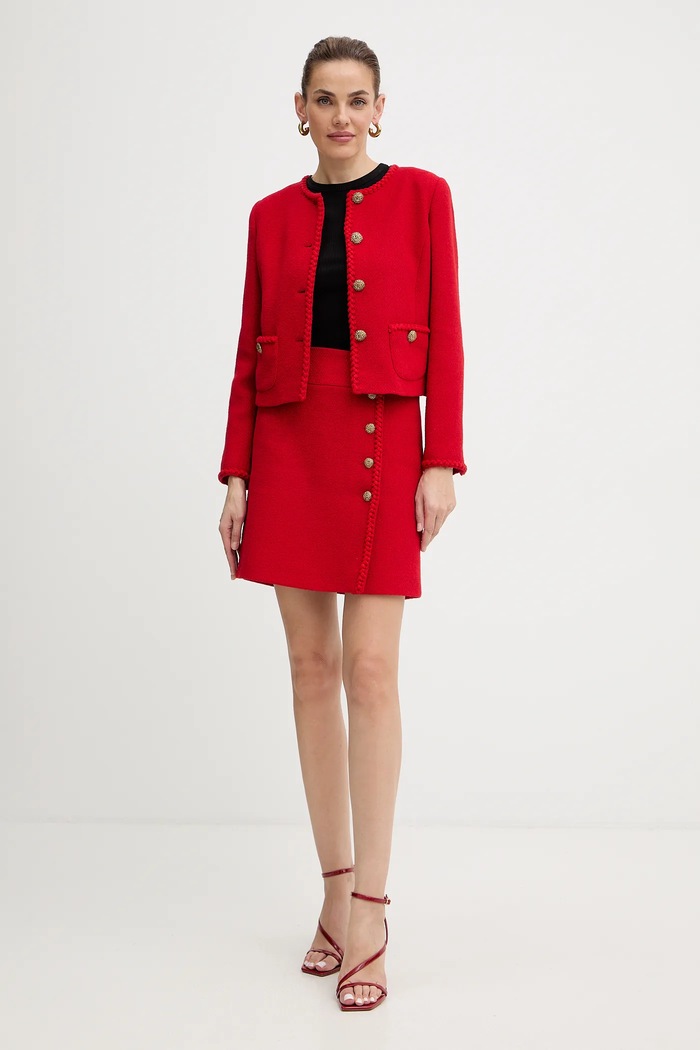 Пола с вълна Luisa Spagnoli 542722.LS червен AW25