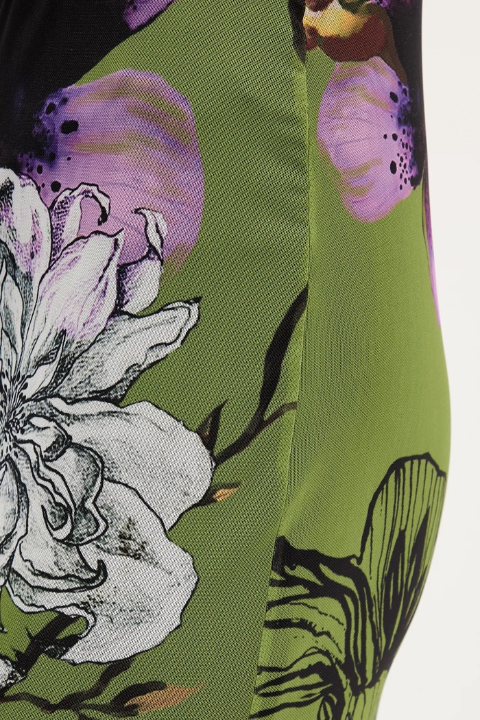 Sukňa Desigual TULLEFLOWERS zelená 25WWFK03