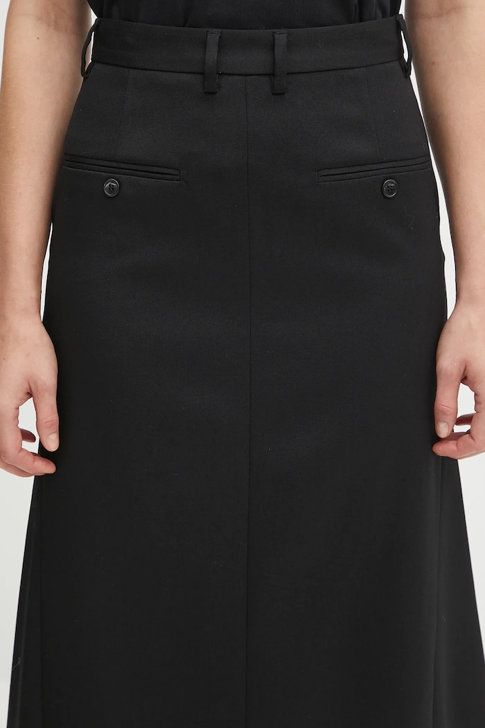 Μάλλινη φούστα MM6 Maison Margiela μαύρο S52MI0021.S47848.900