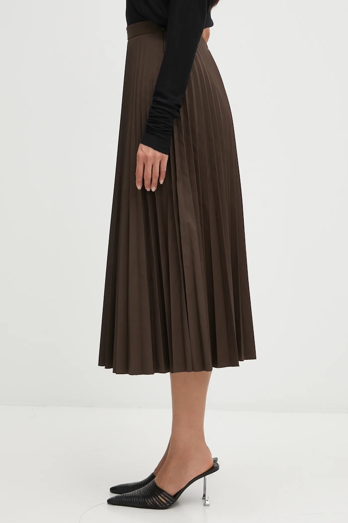Sukně MM6 Maison Margiela S62MA0096.M35609.143 hnědá AW25