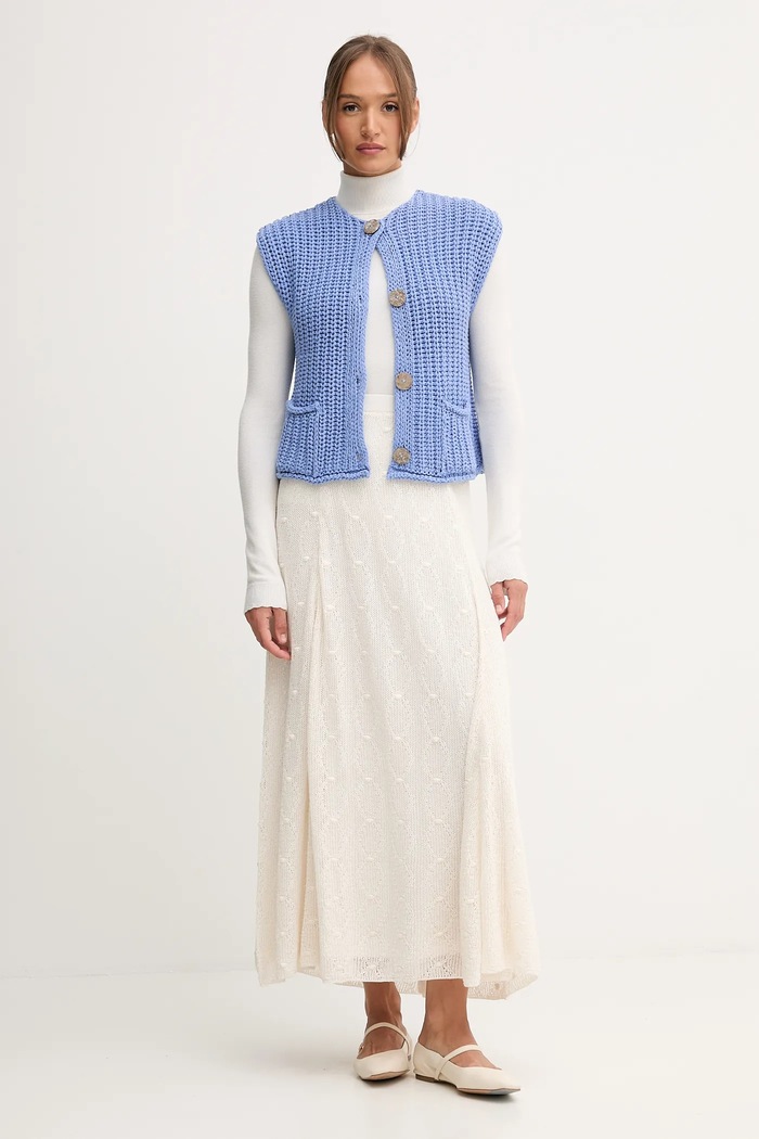 Pedro del Hierro pamut szoknya 7592135 bézs AW25