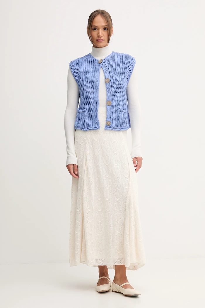 Pedro del Hierro pamut szoknya 7592135 bézs AW25