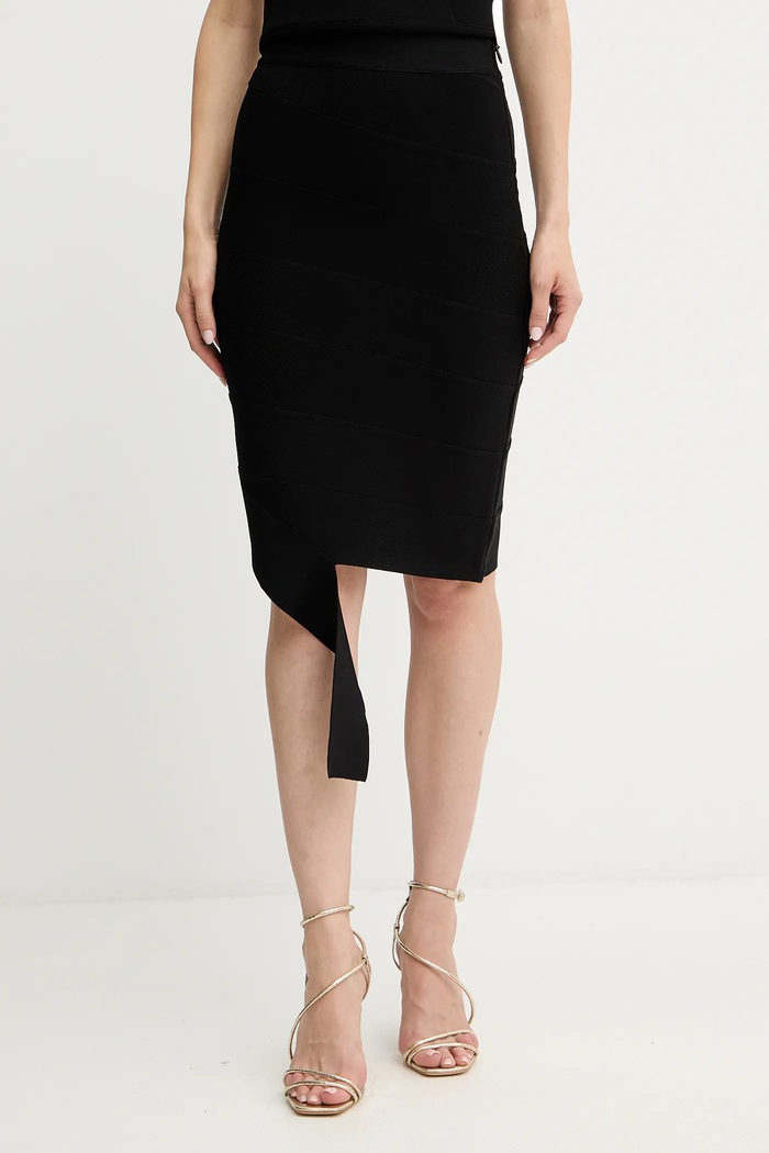Sukňa Herve Leger Alma pletenina čierna HLT3536090