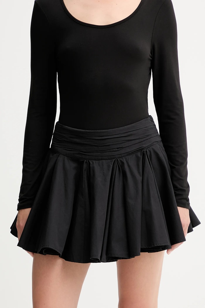 AllSaints fustă din bumbac TULIP uni negru W016RD