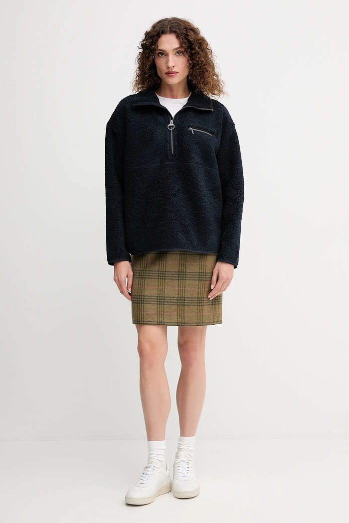 Vlnená sukňa Barbour BAMBURGH LSK0140 zelená AW25
