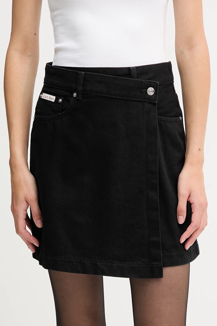 Calvin Klein Jeans spódnica jeansowa casual czarny LV047D777G