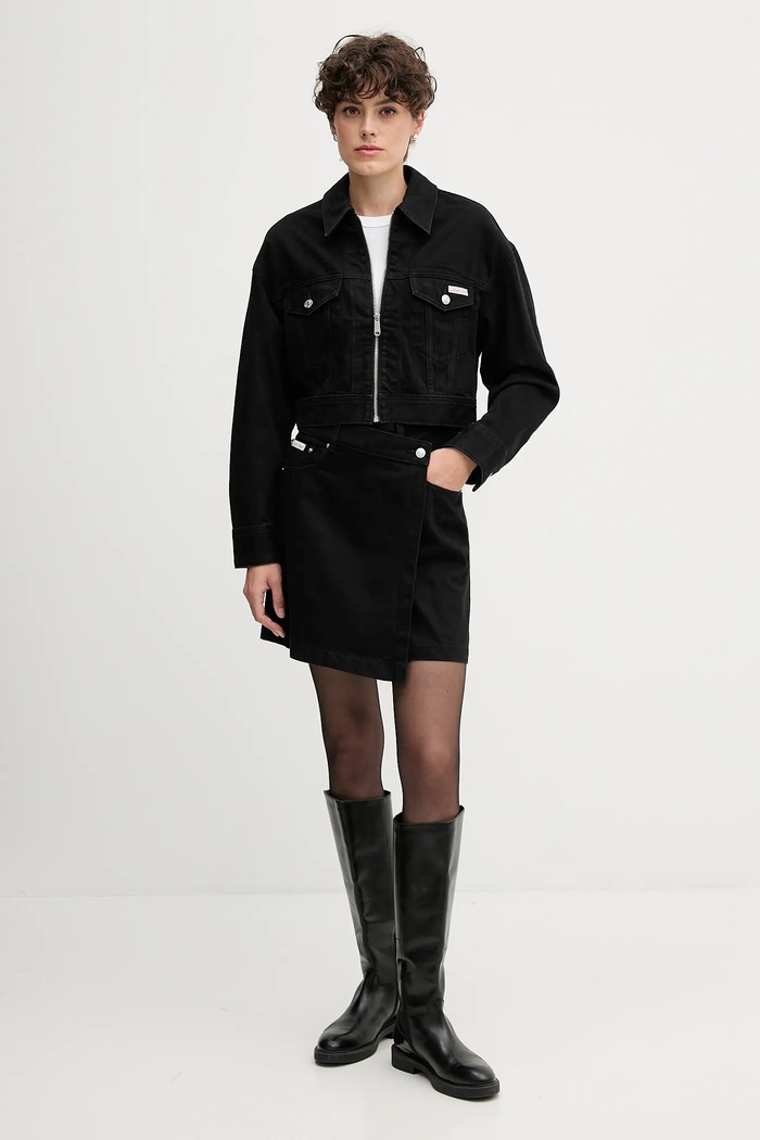 Calvin Klein Jeans spódnica jeansowa LV047D777G czarny AW25