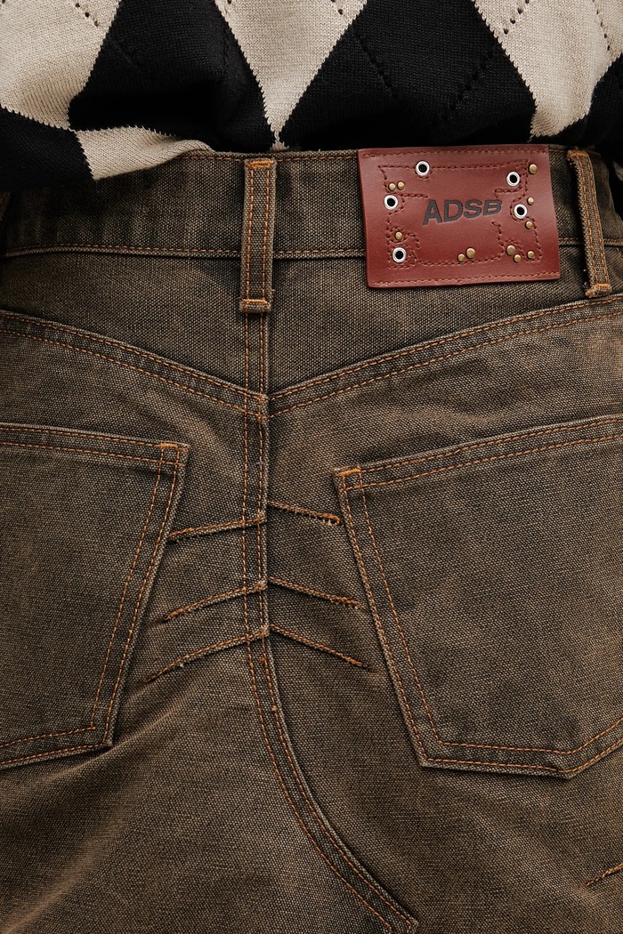 Andersson Bell cotton denim skirt Custom Flare Layered apa847w brown