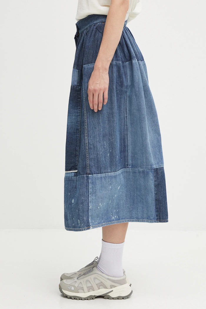 Visvim farmer szoknya ss elevation skirt p.w. 325105005003 kék AW25
