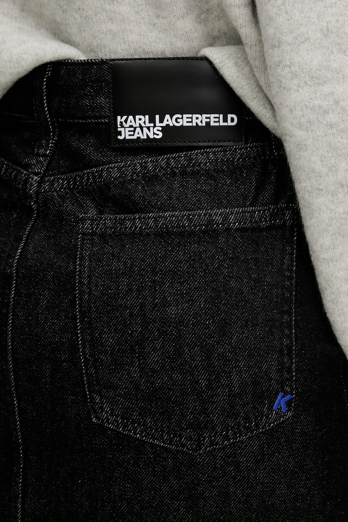 Rifľová sukňa Karl Lagerfeld Jeans čierna A4W12002