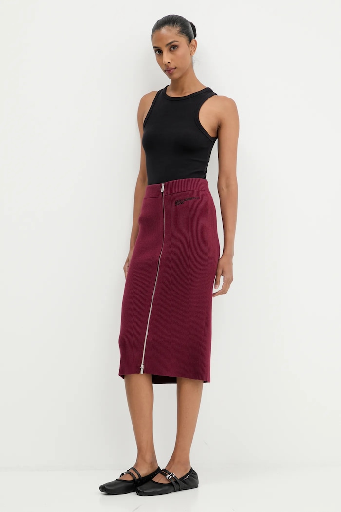 Karl Lagerfeld Jeans szoknya A4W12005 burgundia AW25