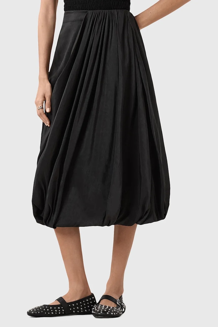 Suknja AllSaints NIA W001RD crna AW25