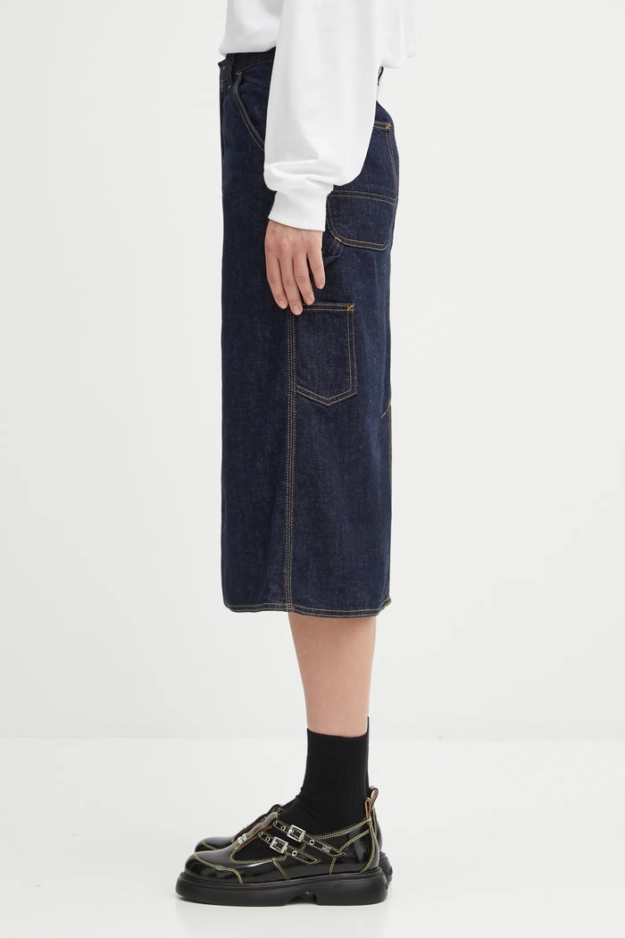 Джинсова спідниця Carhartt WIP W' Single Knee Skirt I034224.102 темно-синій AW25