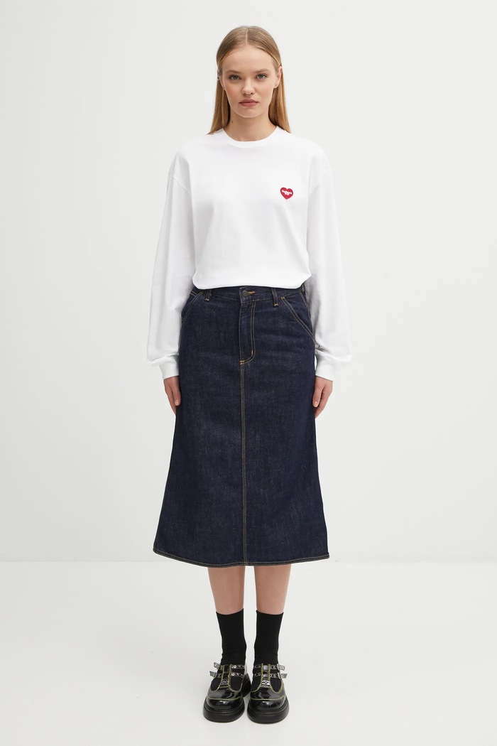 Джинсова спідниця Carhartt WIP W' Single Knee Skirt I034224.102 темно-синій